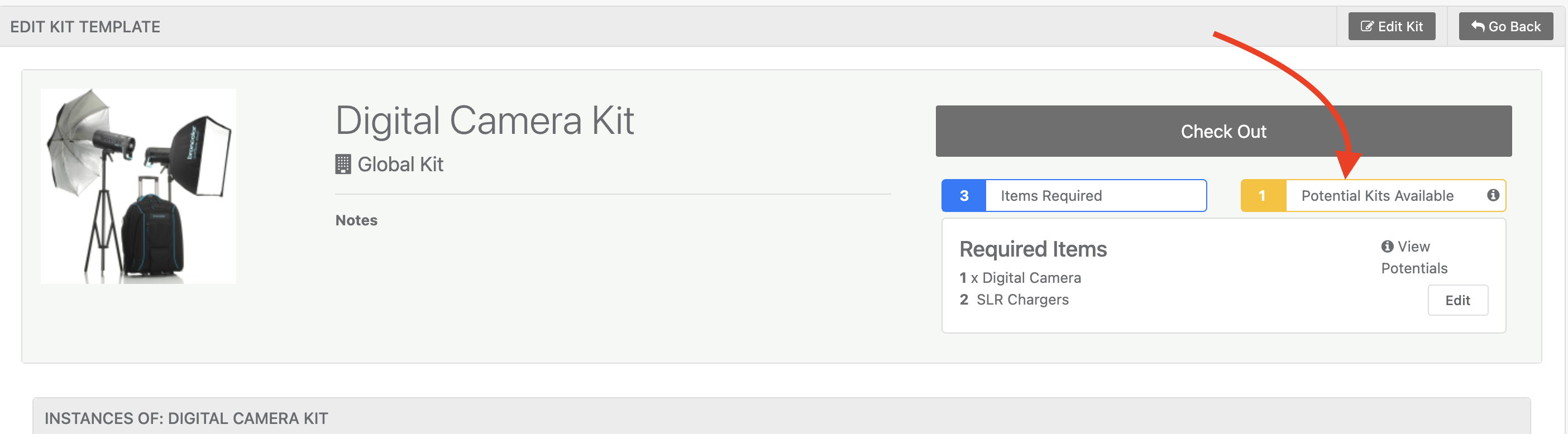 Potential kits available